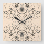 Handwriting Pinselstriche Stroke Geographisches Mu Quadratische Wanduhr (Vorderseite)