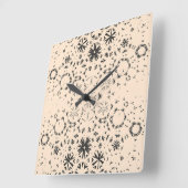 Handwriting Pinselstriche Stroke Geographisches Mu Quadratische Wanduhr (Winkel)