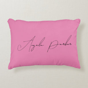 Handwriting Plain Simple Pink Professional Name Dekokissen