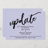 Handwriting Postpected Wedding Lavender Card Einladung (Vorne/Hinten)