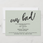 Handwriting Postpected Wedding Spaß Sage Card Einladung (Vorderseite)