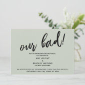 Handwriting Postpected Wedding Spaß Sage Card Einladung (Stehend Vorderseite)