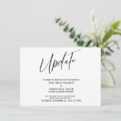 Handwriting Postpected Wedding Update Simple Card Einladung (Stehend Vorderseite)