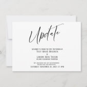 Handwriting Postpected Wedding Update Simple Card Einladung (Vorderseite)
