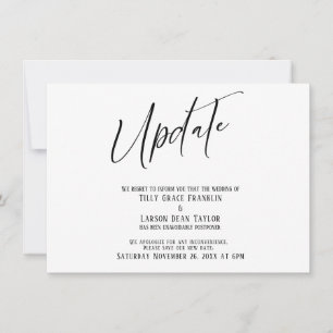 Handwriting Postpected Wedding Update Simple Card Einladung
