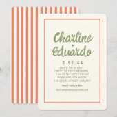 Handwriting Retro Simple Wedding Einladungskarte Einladung (Vorne/Hinten)