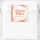 Handwriting RetroWedding Rechteckheber Quadratischer Aufkleber (Tasche)