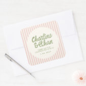 Handwriting RetroWedding Rechteckheber Quadratischer Aufkleber (Umschlag)