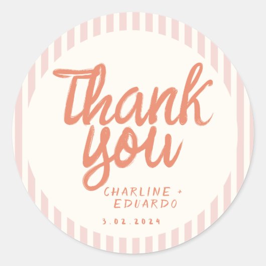 Handwriting RetroWedding Rechteckheber Runder Aufkleber (Vorderseite)