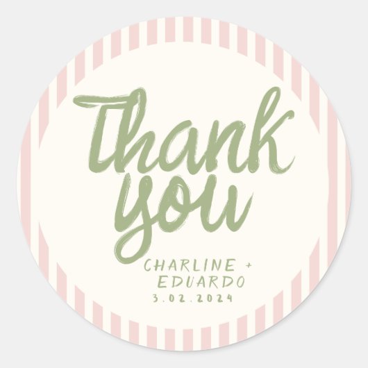 Handwriting RetroWedding Rechteckheber Runder Aufkleber (Vorderseite)