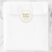 Handwriting RetroWedding Rechteckheber Runder Aufkleber (Tasche)