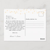 Handwriting Rustic Wedding Foto Vielen Dank Postkarte (Rückseite)