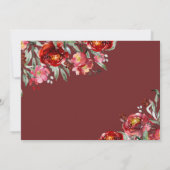 Handwriting Save the Date Burgundy Red Blume (Rückseite)