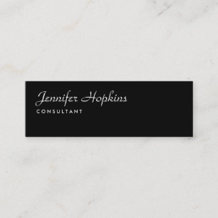 Handwriting Schlicht Black Modern Slim Feminine Mini Visitenkarte