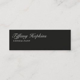 Handwriting Schlicht Dunkelgrau Moderne Slim Femin Mini Visitenkarte