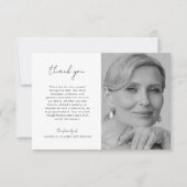 Handwriting-Schriftart Feier zum Foto der Lebensbe Dankeskarte (Vorderseite)