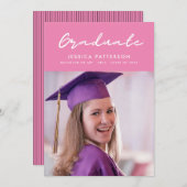 Handwriting Script Graduate Black and muskeln Ankündigung (Vorne/Hinten)