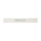 Handwriting Script Green Blue Retro Hochzeit Einladungsbanderole (Flach)