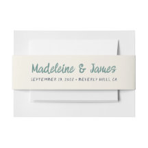 Handwriting Script Green Blue Retro Hochzeit