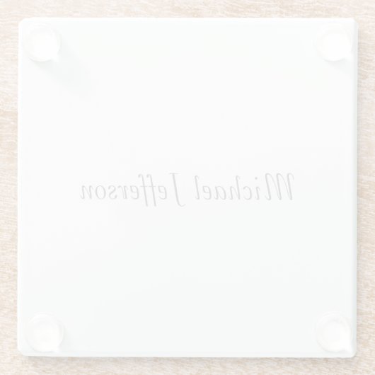 Handwriting Script Name Elegant Schlicht Simple Glasuntersetzer (Rückseite)