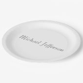 Handwriting Script Name Elegant Schlicht Simple Pappteller (Schrägansicht)