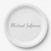 Handwriting Script Name Elegant Schlicht Simple Pappteller (Vorderseite)