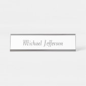 Handwriting Script Name Elegant Schlicht Simple Schreibtischnamensplakette (Vorderseite )
