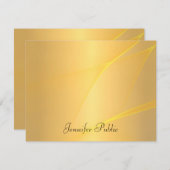 Handwriting Script Name Gold Hintergrundvorlage Mitteilungskarte (Vorne/Hinten)