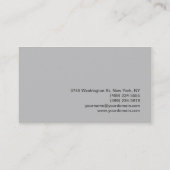 Handwriting Script Silver Gray Business Card Visitenkarte (Rückseite)