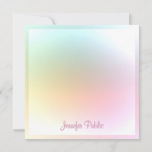 Handwriting Script Text Moderne Elegante Farben Mitteilungskarte