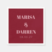 Handwriting Script Whisky Red Pink Custom Wedding
