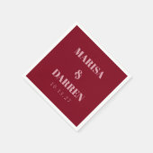 Handwriting Script Whisky Red Pink Custom Wedding Serviette (Ecke)