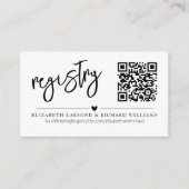 Handwriting Simple Modern Wedding Registry QR Begleitkarte (Vorderseite)