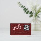 Handwriting Simple Modern Wedding Registry QR Begleitkarte (Stehend Vorderseite)