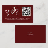 Handwriting Simple Modern Wedding Registry QR Begleitkarte (Vorne/Hinten)