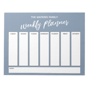 Handwriting Simple Weekekly Planner Denim Blue Notizblock