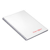 Handwriting-Skript Elegant Schlicht Simple Red Whi Notizblock (Rechte Seite)