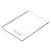 Handwriting-Skript Elegant Schlicht Simple Red Whi Notizblock (Linke Seite)