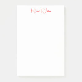 Handwriting-Skript Elegant Schlicht Simple Red Whi Post-it Klebezettel