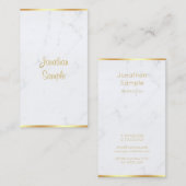 Handwriting-Skript Elegante Moderne Marble Gold Ch Visitenkarte (Vorne/Hinten)