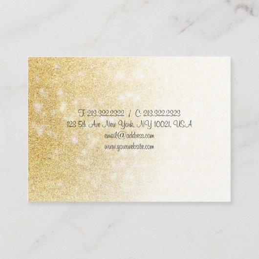 Handwriting-Skript Eleganter Moderner Gold-Glitzer Visitenkarte (Rückseite)