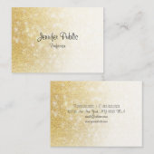 Handwriting-Skript Eleganter Moderner Gold-Glitzer Visitenkarte (Vorne/Hinten)