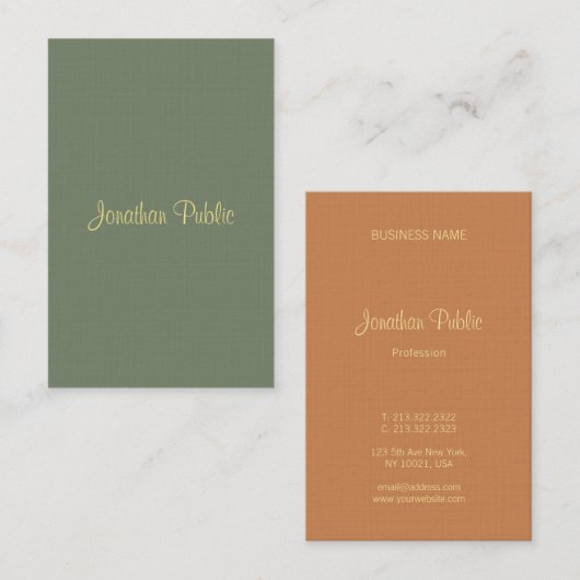 Handwriting-Skriptname Beruflich Luxus Visitenkarte (Vorne/Hinten)