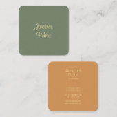 Handwriting-Skriptname Elegante Vorlage Moderne Quadratische Visitenkarte (Vorne/Hinten)