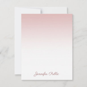 Handwriting-Skriptname Moderne Rose Gold-Vorlage Mitteilungskarte