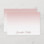 Handwriting-Skriptname Rose Gold-Vorlage Mitteilungskarte (Vorne/Hinten)