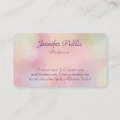 Handwriting Skriptvorlage Moderne elegante Farben Visitenkarte (Rückseite)