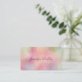 Handwriting Skriptvorlage Moderne elegante Farben Visitenkarte (Stehend Vorderseite)