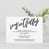 Handwriting Stornierung von Hochzeiten Einladung (Stehend Vorderseite)