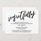 Handwriting Stornierung von Hochzeiten Einladung (Vorne/Hinten)